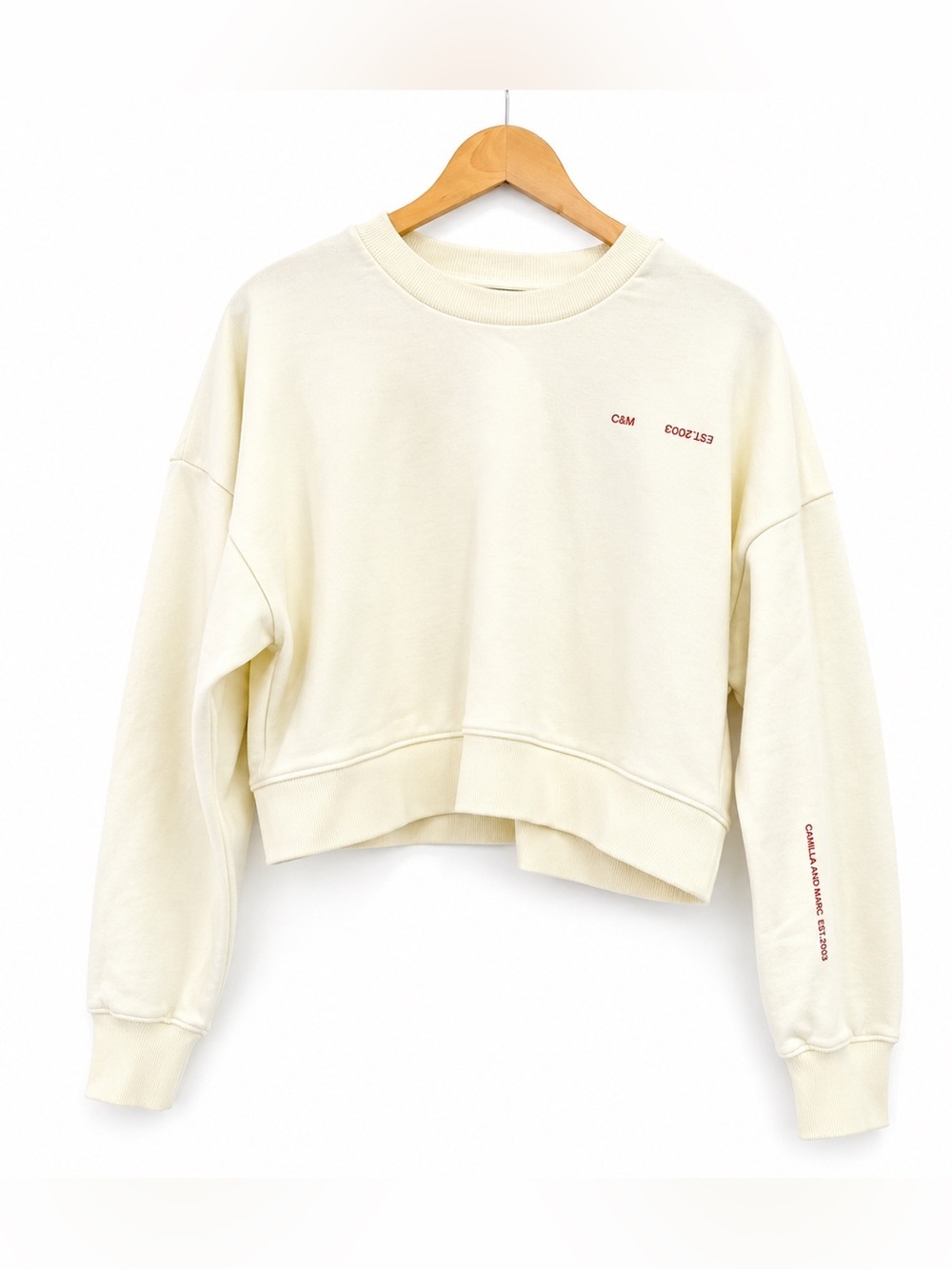 C&M Camilla and Marc Nelson Crew Sweatshirt Lemon Butter Size US 8 100% Cotton